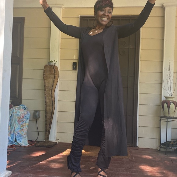 Black Ribbed Kimono Shrug Coverup Jacket Wrap - Picture 4 of 6